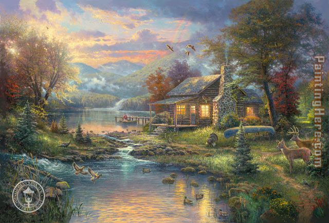 Natures Paradise painting - Thomas Kinkade Natures Paradise art painting